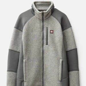 $330! NWT RARE Men's 66 North Tindur Shearling Fleece Jacket - Dark Pelican - L